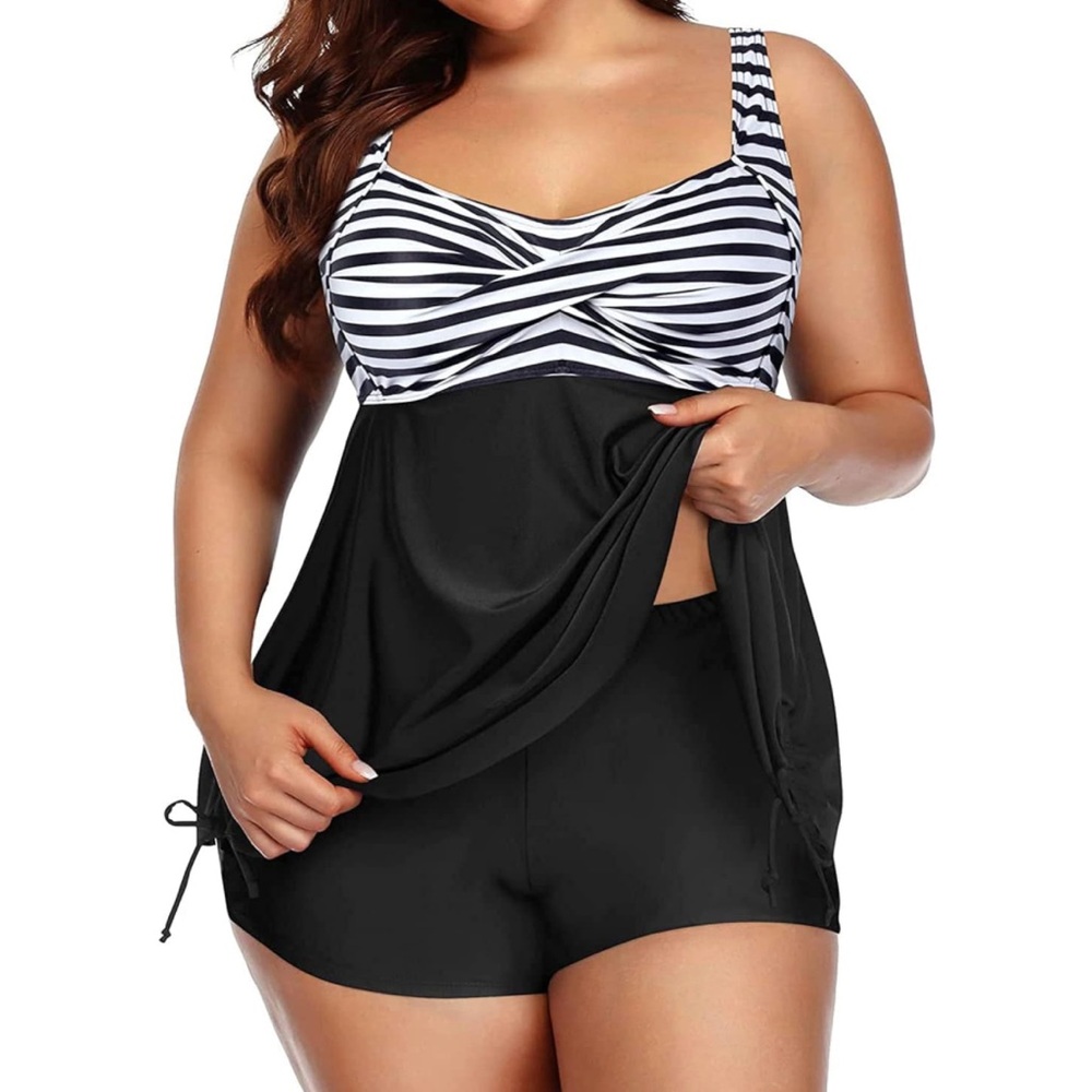 NWT Aqua Eve Women Tankini Swimsuit Swim-dress Bathing Suits with Shorts XXLarge